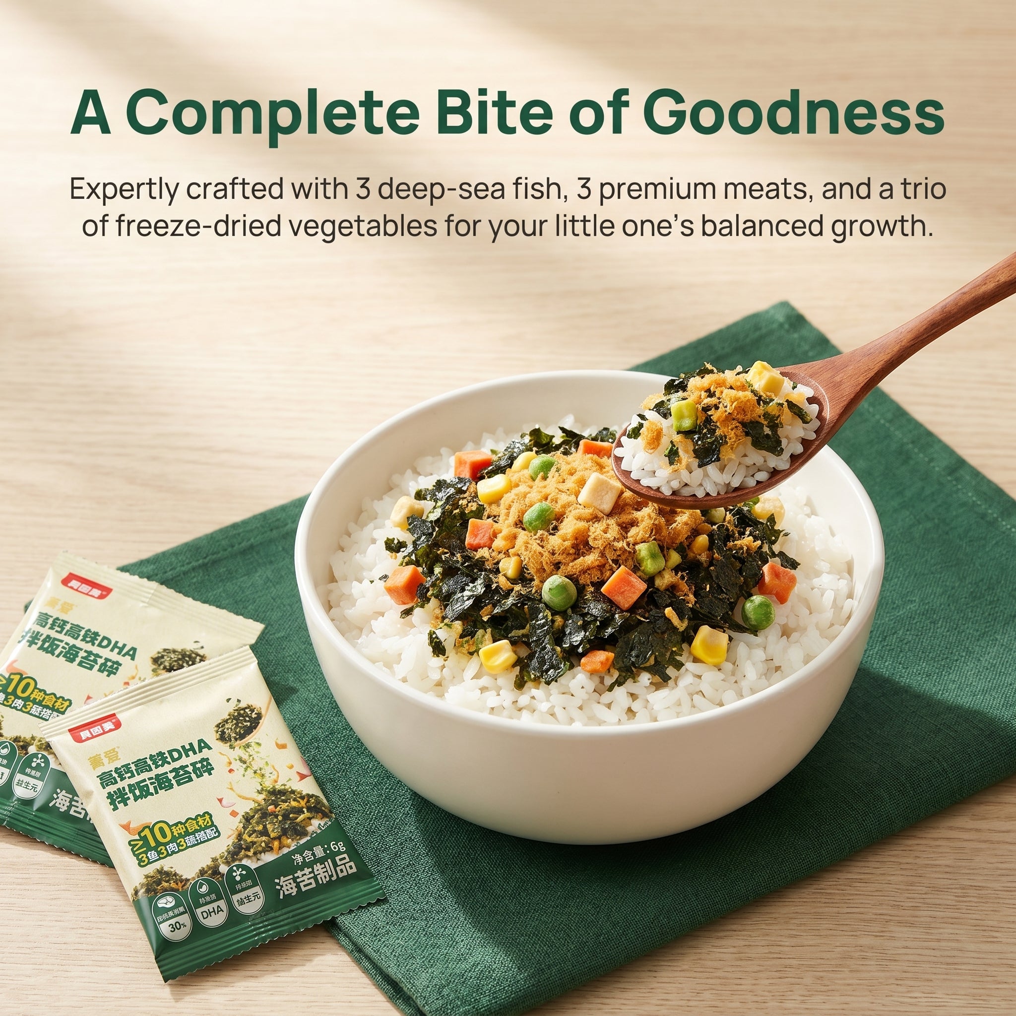 Beingmate Jingai Seaweed Flakes 120g, Baby Food Rice Seasoning with Calcium, Iron & DHA, Nutritional Seaweed Topping for Rice, Porridge & Instant Breakfast for Kids