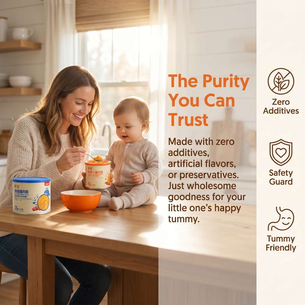 Beingmate Jingai Pork Floss 120g, Baby Food Pork Floss for Toddlers & Kids, Nutritional Meat Floss for Rice, Porridge & Instant Breakfast, Ready to Eat Children Snack