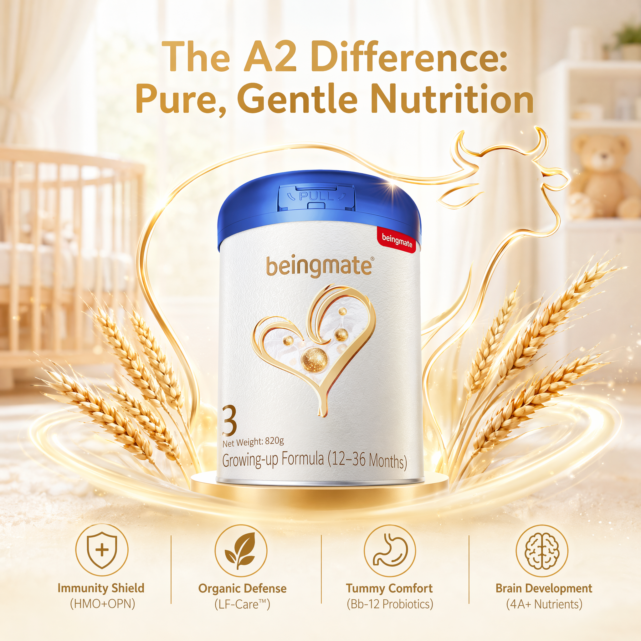 Beingmate Jingai Infant Formula Milk Powder 820g, Baby Formula with Balanced Nutrition for Growing Babies, Infant Food for Daily Development, Milk Powder for Infants, Toddlers & Families