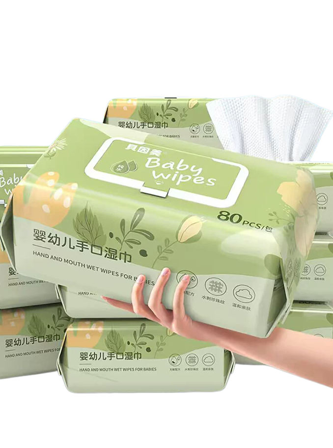 Beingmate baby wipes, specially designed for newborns' hands and mouths, pure water for wiping faces, large family pack cleaning.
