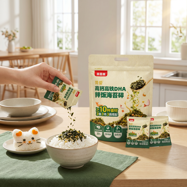 Beingmate Jingai Seaweed Flakes 120g, Baby Food Rice Seasoning with Calcium, Iron & DHA, Nutritional Seaweed Topping for Rice, Porridge & Instant Breakfast for Kids