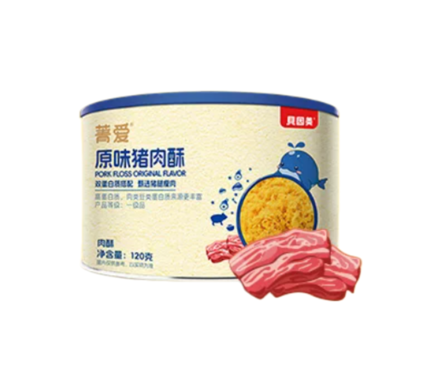 Beingmate Jingai Pork Floss 120g, Baby Food Pork Floss for Toddlers & Kids, Nutritional Meat Floss for Rice, Porridge & Instant Breakfast, Ready to Eat Children Snack