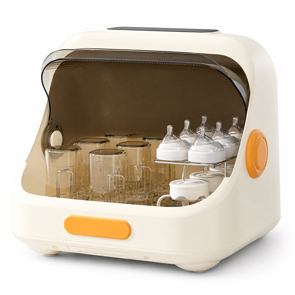 Beingmate Baby Bottle Sterilizer and Dryer, UV Sterilizer Cabinet for Baby Bottles, Pacifiers & Feeding Accessories, Bottle Sanitizer with Drying Function, Nursery Essential