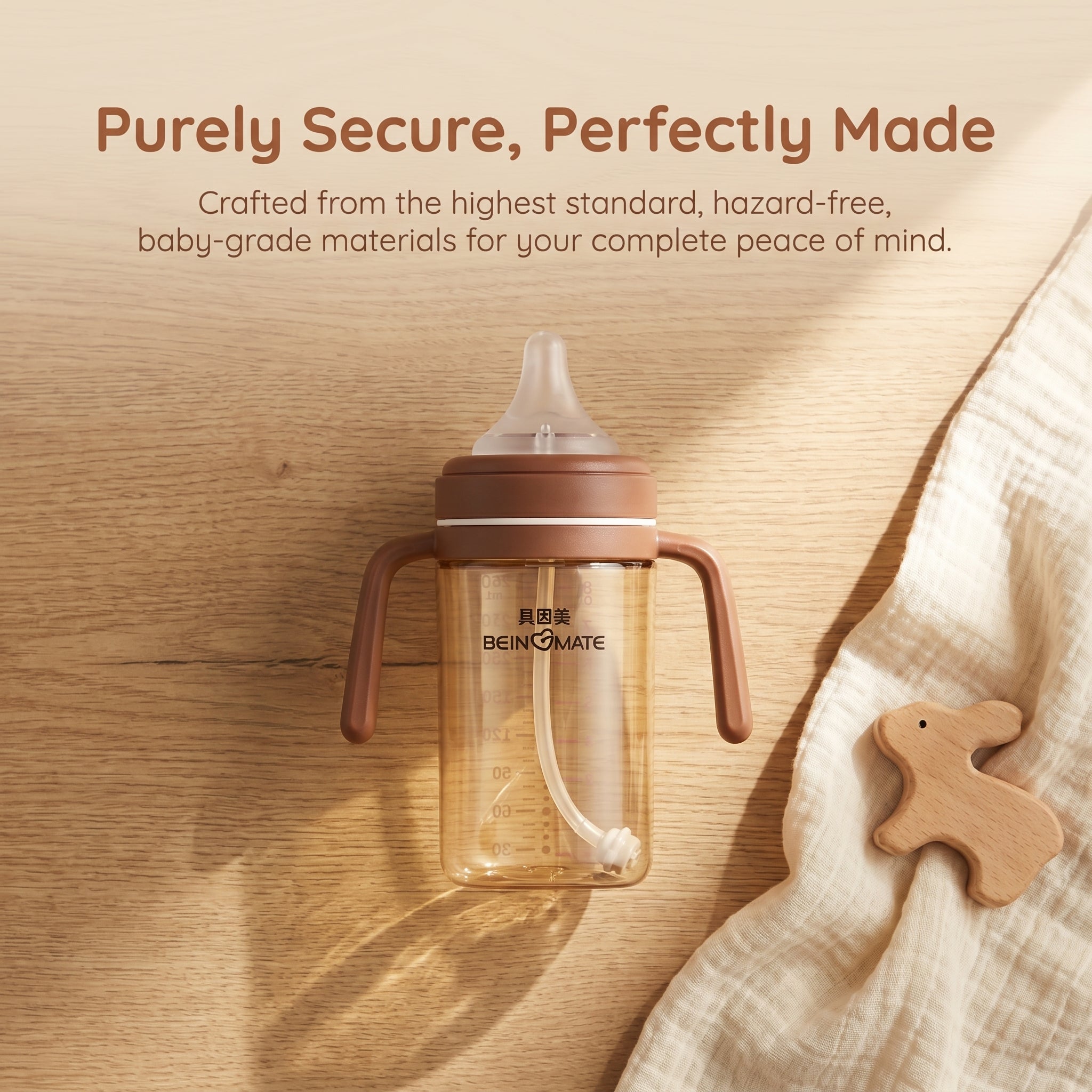 Beingmate BPA Free Baby Bottle,  Anti Colic Baby Bottle with Wide Neck, PPSU Newborn Baby Bottle, Easy Clean Flip Cap Feeding Bottle for Babies