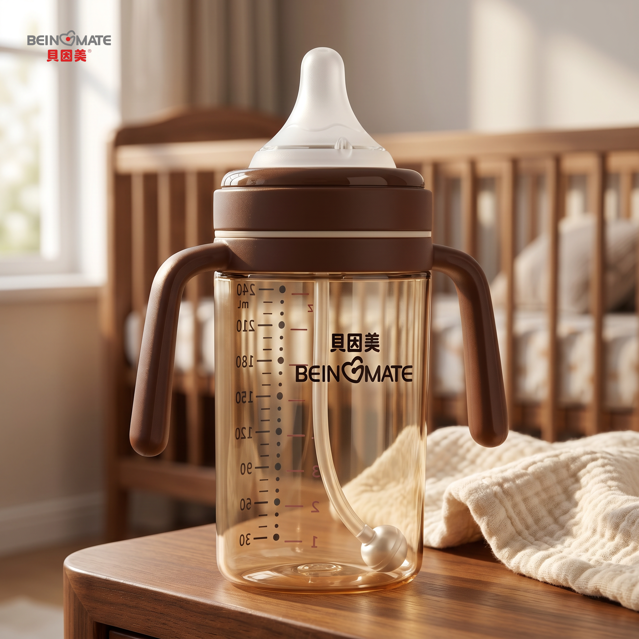 Beingmate BPA Free Baby Bottle,  Anti Colic Baby Bottle with Wide Neck, PPSU Newborn Baby Bottle, Easy Clean Flip Cap Feeding Bottle for Babies